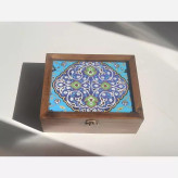 سینی چوبی و تیباکس چوبی طرح دار