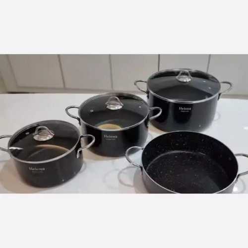 سرویس قابلمه گرانیتی هلنا ۷ پارچه، طراحی مدرن، دیزاین ایتالیا، پخت سالم و دوام بالا