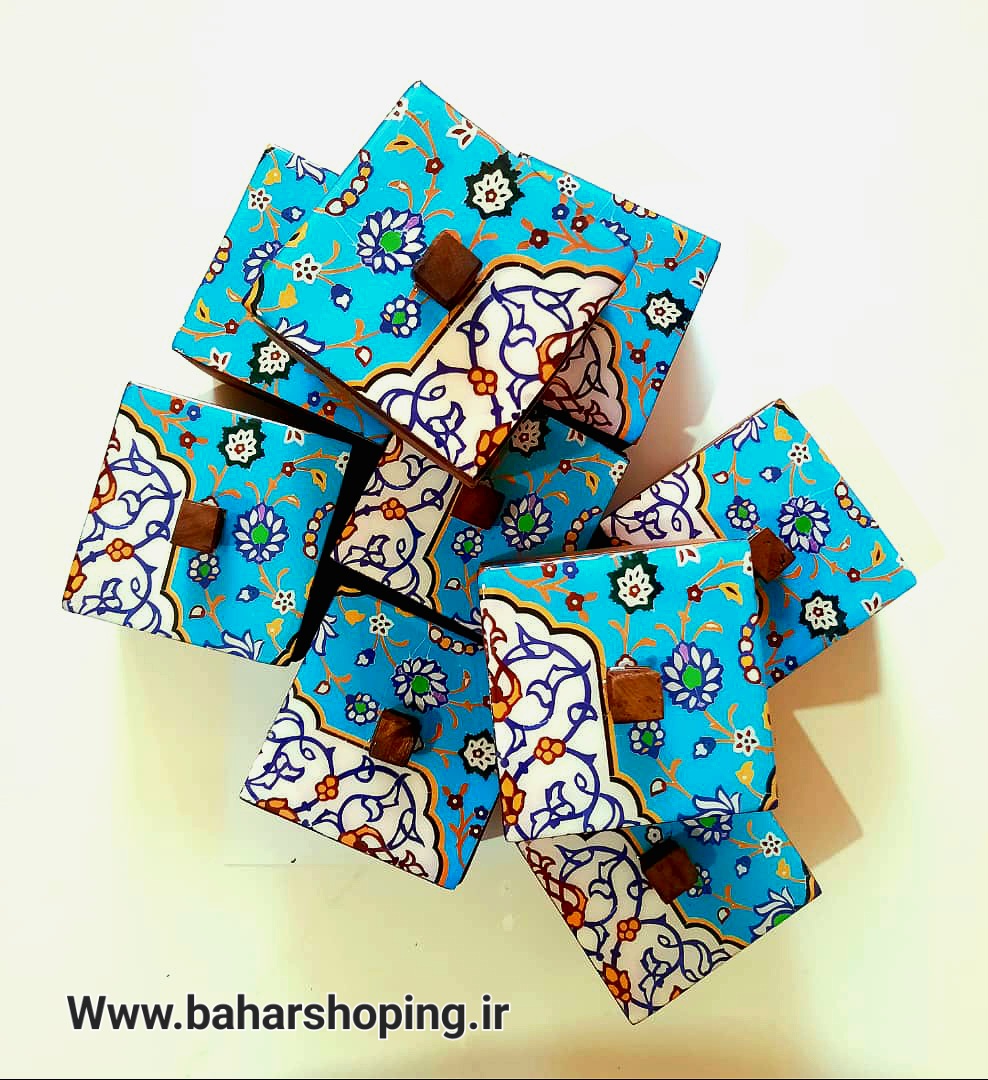 قندان چوبی طرح‌دار رزینی مناسب شکلات‌خوری و دکور خاص با چوب روس - طرح ۱