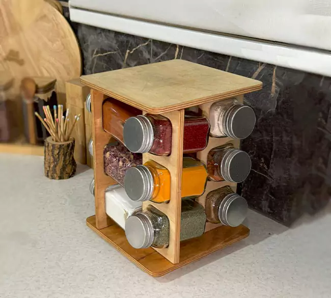 جا ادویه مکارتی چوبی چرخشی و ساده، استند مکارتی