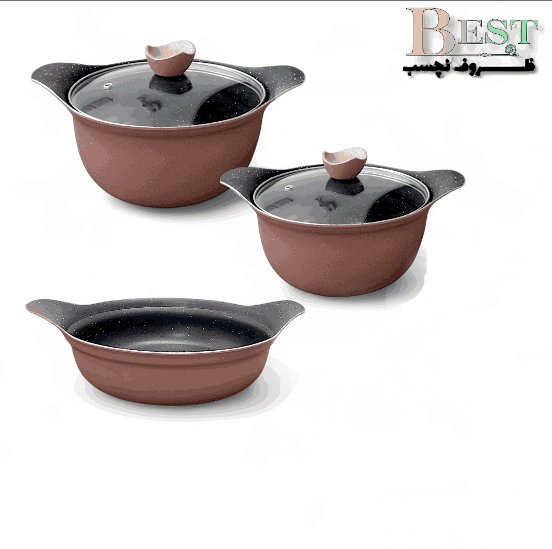 سرویس قابلمه چدنی گرانیتی ۷ پارچه دانشجویی برند BEST