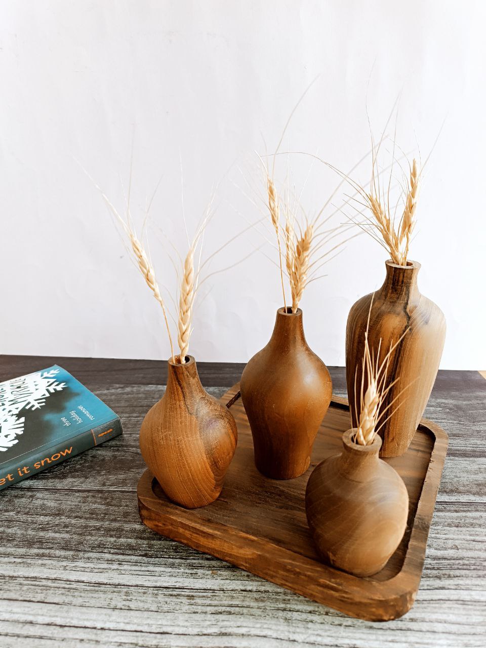 گلدان چوبی خراطی دست ساز