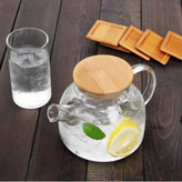 قوری پیرکس درب چوب پنبه ای و درب چوب بامبو