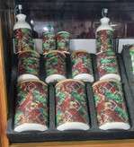 ست چینی حبوبات و ادویه ۱۱ تکه درب چوبی طلاکوب