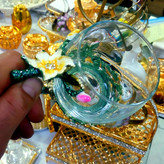 فنجان پیرکس دسته برنجی رنگی لوکس